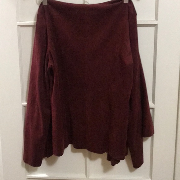 Suede-like jacket in Burgundy/Wine - Picture 3 of 4